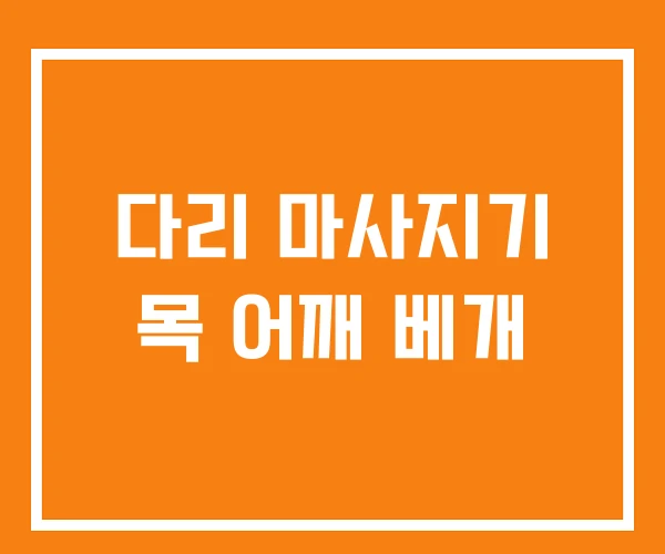 다리 마사지기 목 어깨 베개