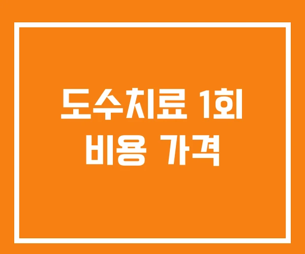 도수치료 1회 비용 가격
