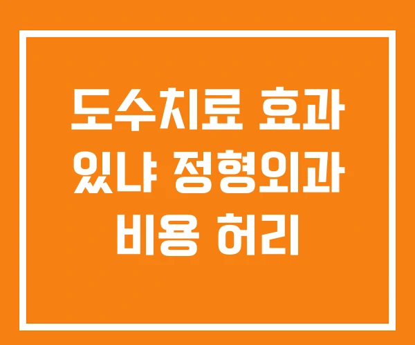도수치료 효과 있냐 정형외과 비용 허리