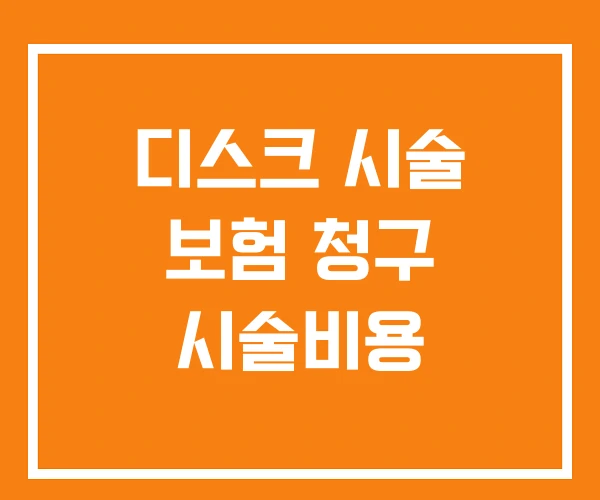 디스크 시술 보험 청구 시술비용
