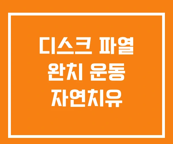 디스크 파열 완치 운동 자연치유 디스크 파열 완치 운동 자연치유