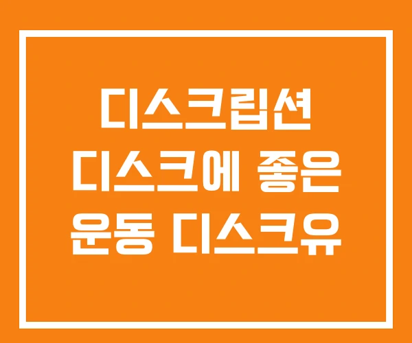 디스크립션 디스크에 좋은 운동 디스크유