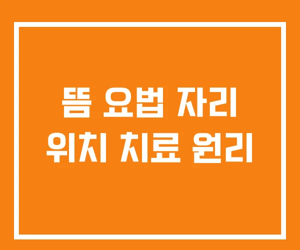 뜸 요법 자리 위치 치료 원리