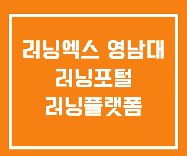 러닝엑스 영남대 러닝포털 러닝플랫폼