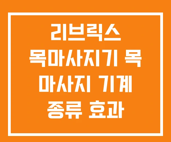 리브릭스 목마사지기 목 마사지 기계 종류 효과 리브릭스 목마사지기 목 마사지 기계 종류 효과