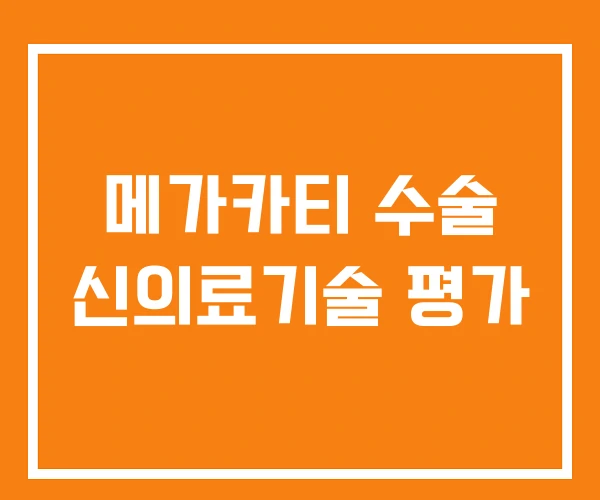 메가카티 수술 신의료기술 평가 메가카티 수술 신의료기술 평가