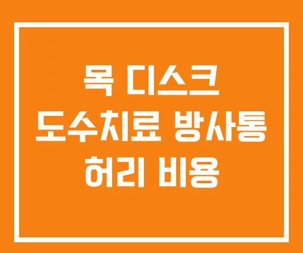 목 디스크 도수치료 방사통 허리 비용