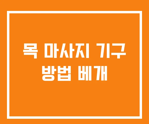 목 마사지 기구 방법 베개