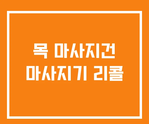 목 마사지건 마사지기 리콜