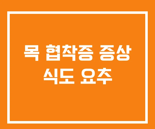 목 협착증 증상 식도 요추