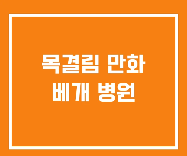 목결림 만화 베개 병원