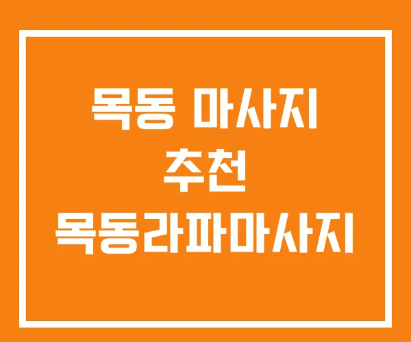 목동 마사지 추천 목동라파마사지