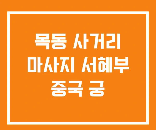 목동 사거리 마사지 서혜부 중국 궁