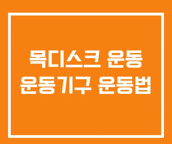 목디스크 운동 운동기구 운동법 목디스크 운동 운동기구 운동법