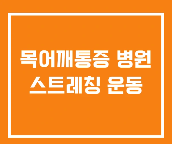 목어깨통증 병원 스트레칭 운동