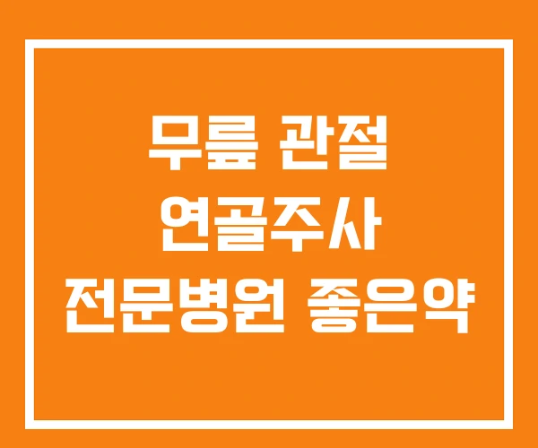 무릎 관절 연골주사 전문병원 좋은약 무릎 관절 연골주사 전문병원 좋은약