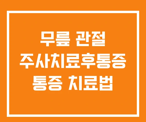 무릎 관절 주사치료후통증 통증 치료법 무릎 관절 주사치료후통증 통증 치료법