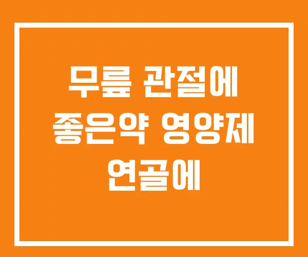 무릎 관절에 좋은약 영양제 연골에 무릎 관절에 좋은약 영양제 연골에