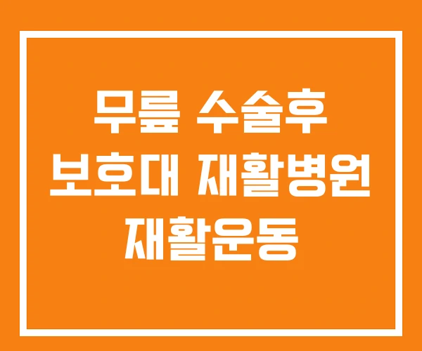 무릎 수술후 보호대 재활병원 재활운동 무릎 수술후 보호대 재활병원 재활운동