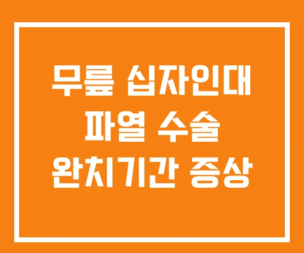 무릎 십자인대 파열 수술 완치기간 증상