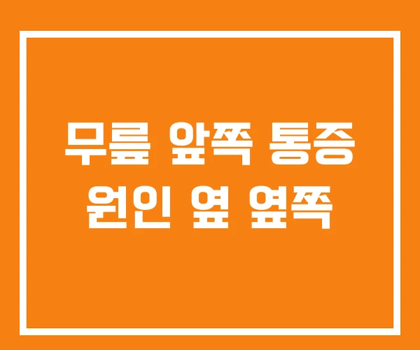 무릎 앞쪽 통증 원인 옆 옆쪽