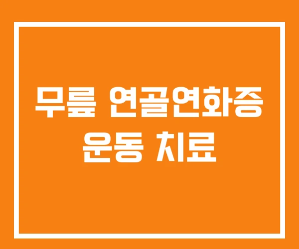 무릎 연골연화증 운동 치료