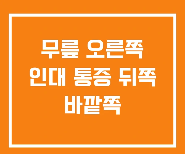 무릎 오른쪽 인대 통증 뒤쪽 바깥쪽