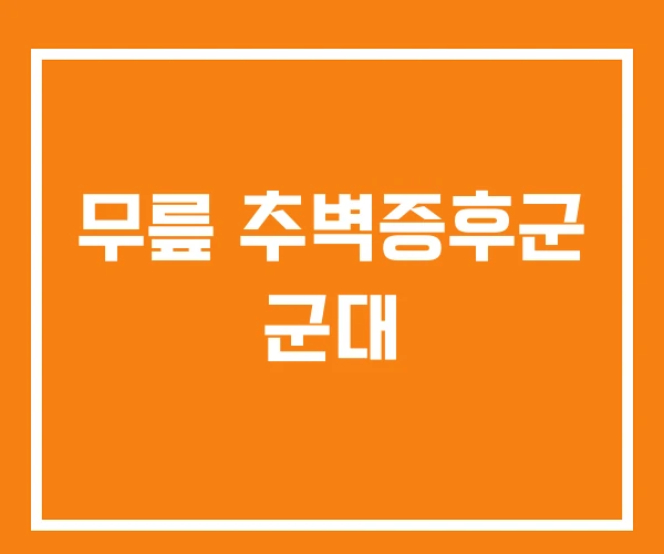 무릎 추벽증후군 군대