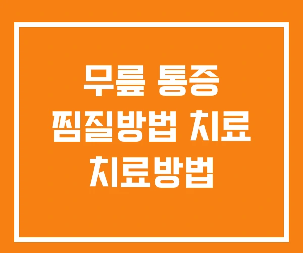 무릎 통증 찜질방법 치료 치료방법