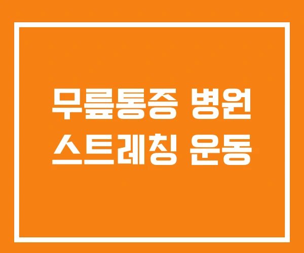 무릎통증 병원 스트레칭 운동