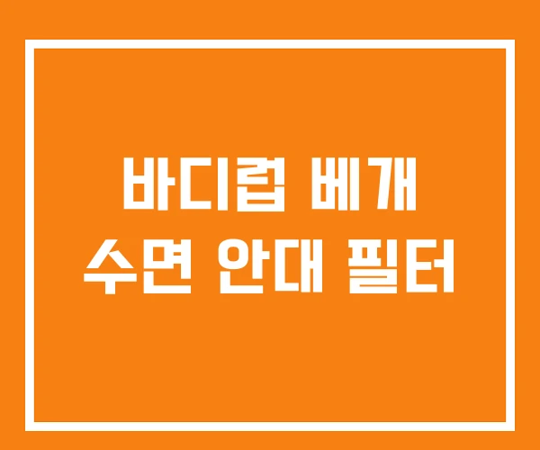 바디럽 베개 수면 안대 필터