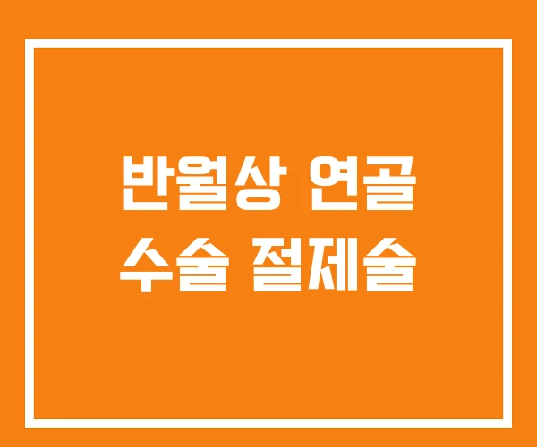 반월상 연골 수술 절제술