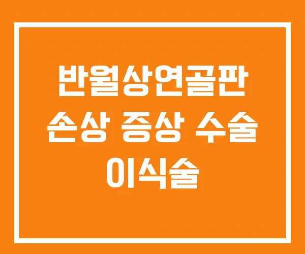 반월상연골판 손상 증상 수술 이식술