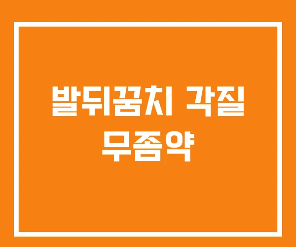 발뒤꿈치 각질 무좀약