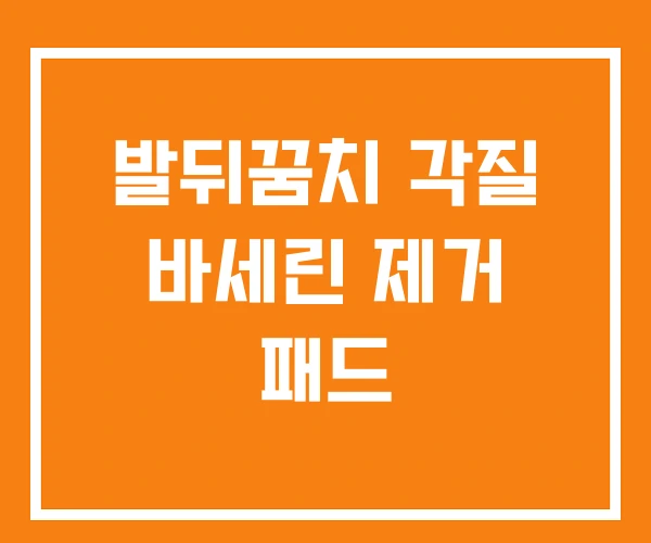 발뒤꿈치 각질 바세린 제거 패드