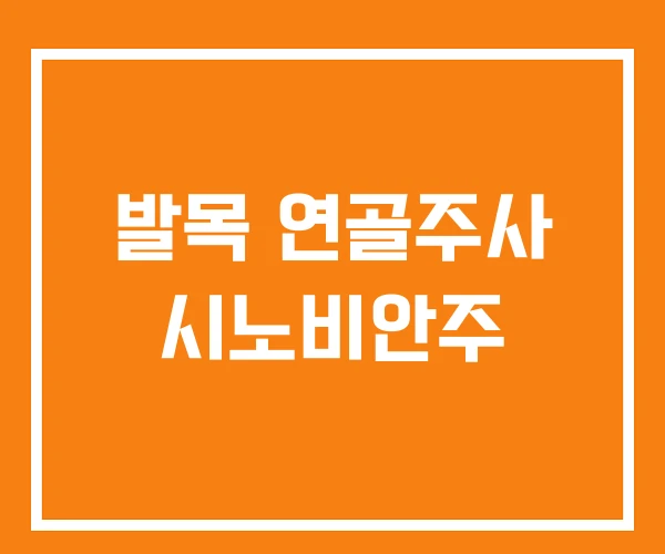 발목 연골주사 시노비안주 발목 연골주사 시노비안주