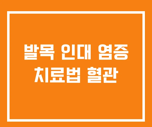 발목 인대 염증 치료법 혈관