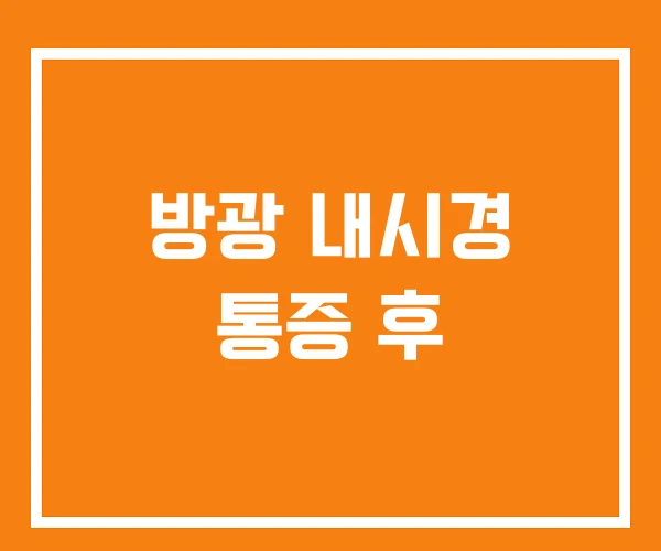 방광 내시경 통증 후