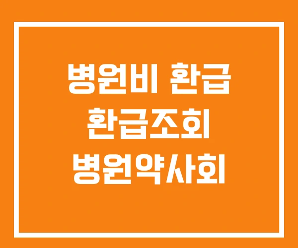 병원비 환급 환급조회 병원약사회 병원비 환급 환급조회 병원약사회