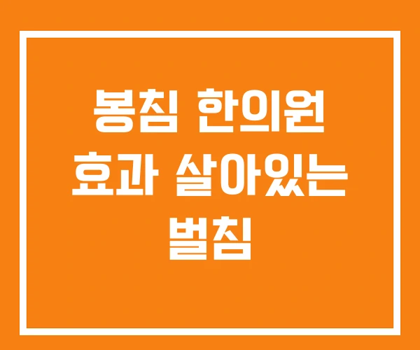 봉침 한의원 효과 살아있는 벌침