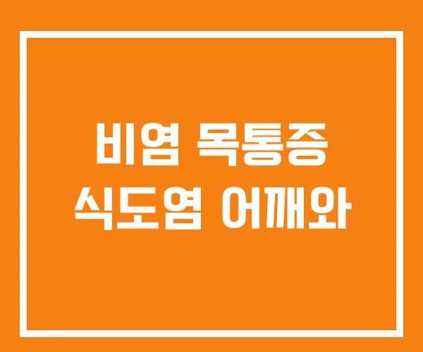 비염 목통증 식도염 어깨와 비염 목통증 식도염 어깨와