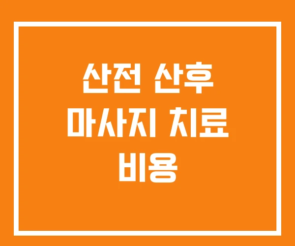 산전 산후 마사지 치료 비용 산전 산후 마사지 치료 비용
