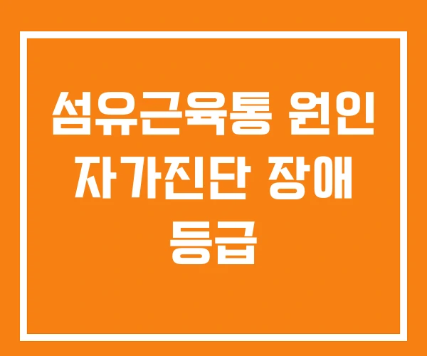 섬유근육통 원인 자가진단 장애 등급 섬유근육통 원인 자가진단 장애 등급