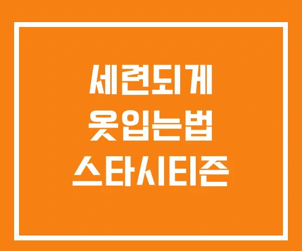 세련되게 옷입는법 스타시티즌 세련되게 옷입는법 스타시티즌