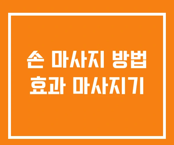 손 마사지 방법 효과 마사지기