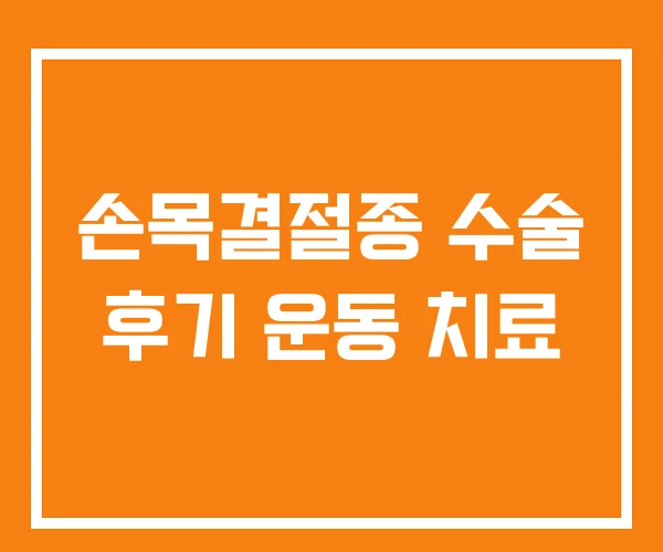 손목결절종 수술 후기 운동 치료 손목결절종 수술 후기 운동 치료