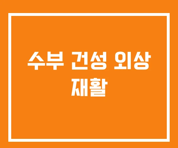 수부 건성 외상 재활