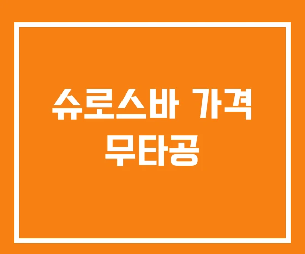 슈로스바 가격 무타공 슈로스바 가격 무타공