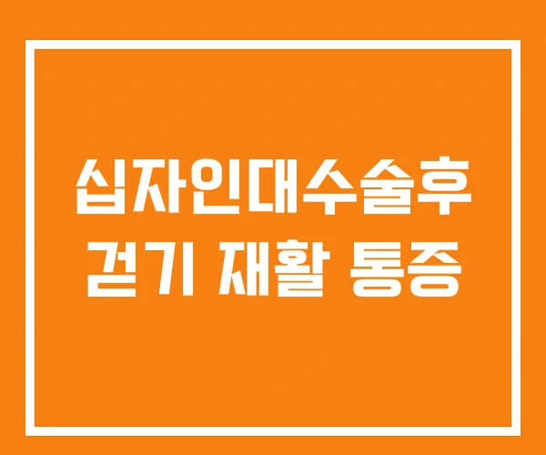 십자인대수술후 걷기 재활 통증