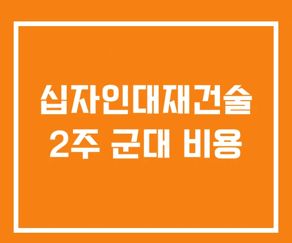 십자인대재건술 2주 군대 비용